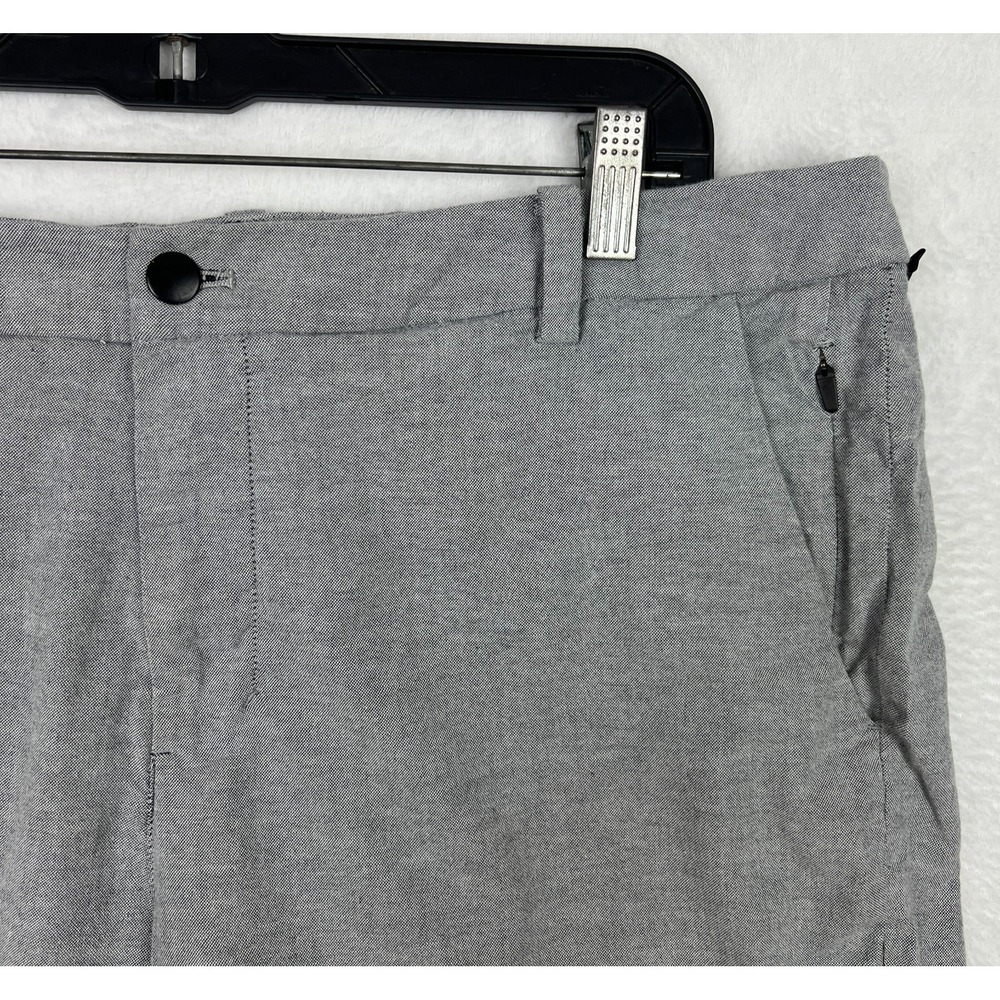 Lululemon Commission Shorts Mens 36 Gray Zip Pocket 9'' Inseam Slim‎ Fit Chino - Picture 2 of 9